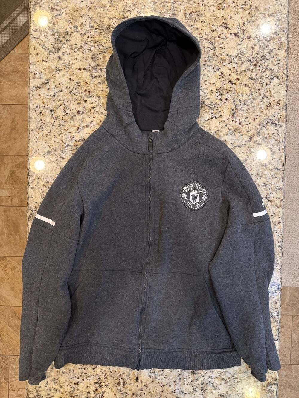 Adidas Manchester United 17 18 Presentation Anthem Hoodie Grey L